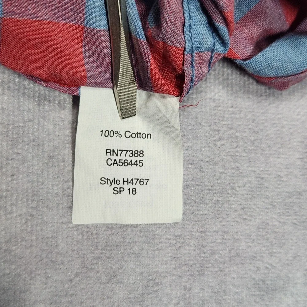 J Crew Mens XXL Red Blue Gingham Short Sleeve Button Down Shirt H4767 SP 18